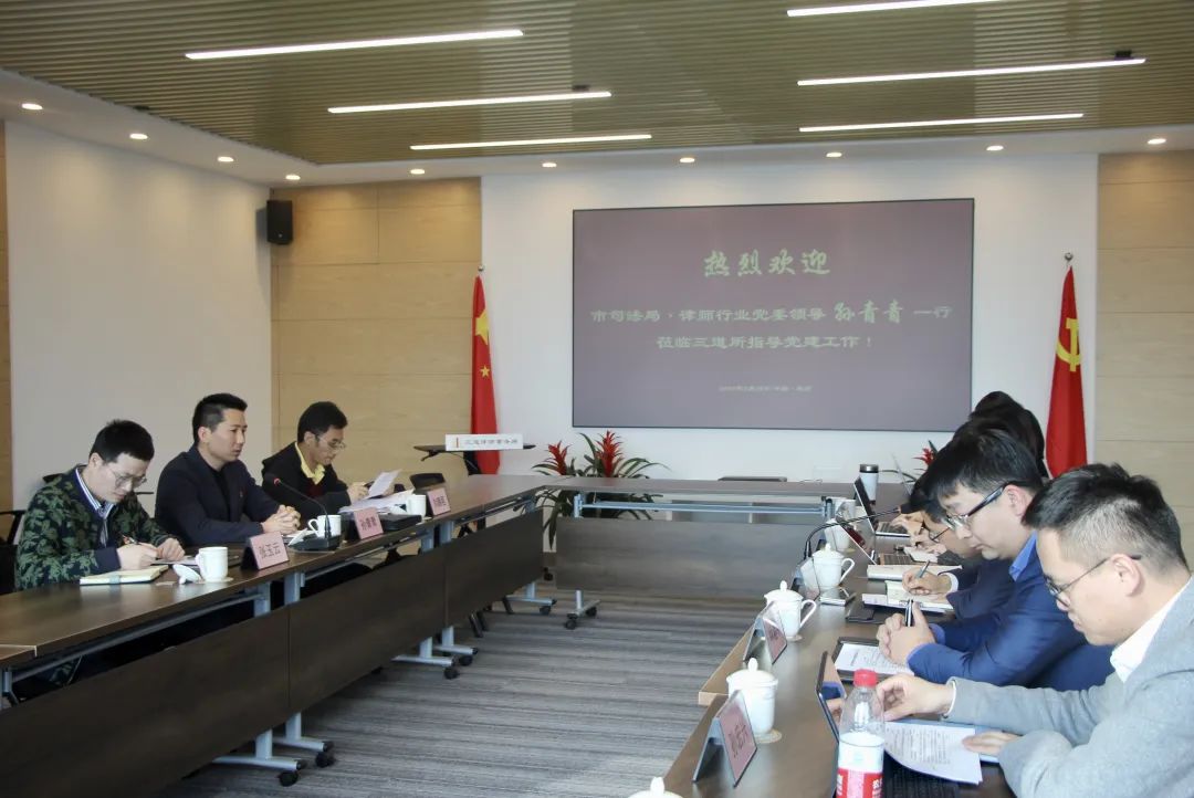 杭州市律师行业党委专职副书记孙青青一行莅临三道所指导党建工作